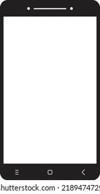 smartphone with blank white screen with blank white screen isolated on white background. vector illustration