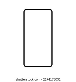 smartphone with blank white screen isolated on white background