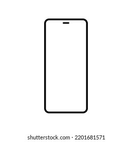 smartphone with blank white screen isolated on white background