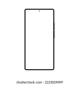 smartphone with blank white screen isolated on white background