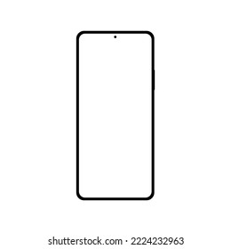 smartphone with blank white screen isolated on white background