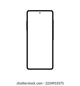smartphone with blank white screen isolated on white background