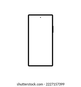 smartphone con pantalla blanca en blanco aislada en fondo blanco