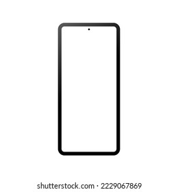 smartphone with blank white screen isolated on white background