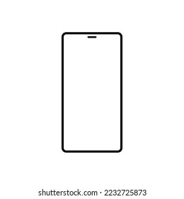 smartphone with blank white screen isolated on white background