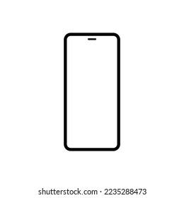 smartphone with blank white screen isolated on white background