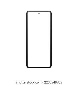 smartphone with blank white screen isolated on white background