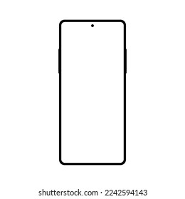 smartphone with blank white screen isolated on white background