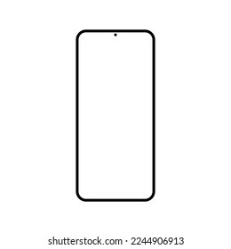 smartphone with blank white screen isolated on white background