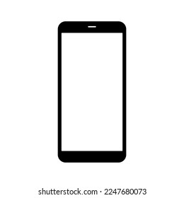 smartphone con pantalla blanca en blanco aislado en blanco 