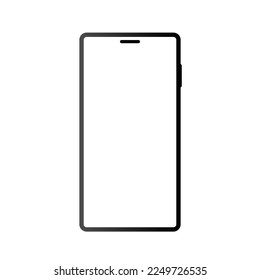 smartphone con pantalla blanca en blanco aislada en fondo blanco