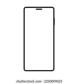 smartphone with blank white screen isolated on white background