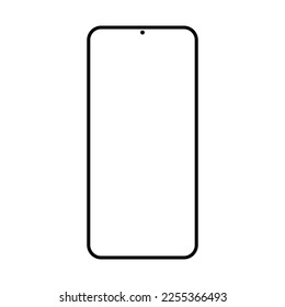 smartphone with blank white screen isolated on white background
