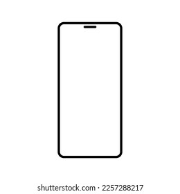 smartphone with blank white screen isolated on white background