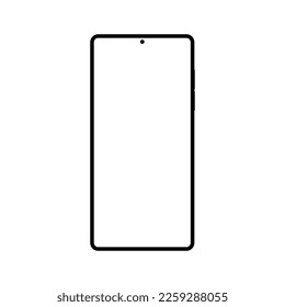 smartphone with blank white screen isolated on white background
