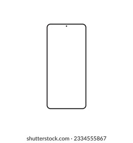 smartphone with blank white screen isolated on white background
