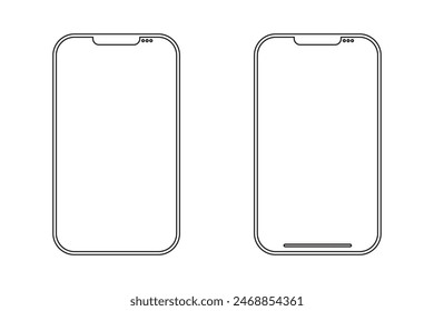 smartphone con pantalla blanca aislada sobre fondo blanco