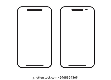 smartphone con pantalla blanca aislada sobre fondo blanco
