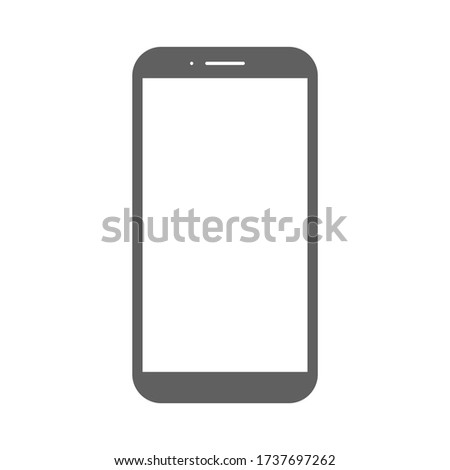 smartphone with blank white screen isolated on white background. vector illustration