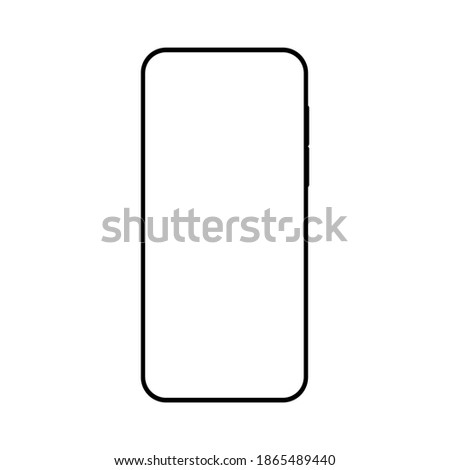 smartphone with blank white screen isolated on white background. vector illustration