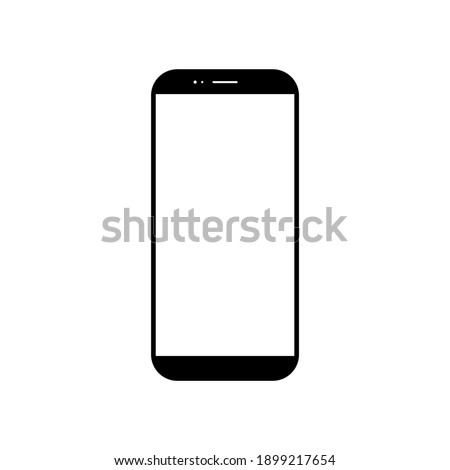 smartphone with blank white screen isolated on white background