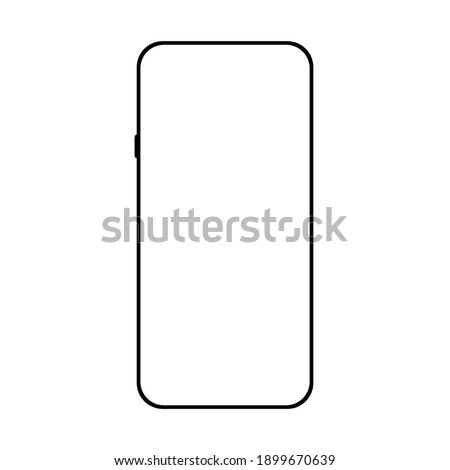 smartphone with blank white screen isolated on white background