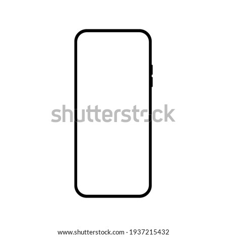 smartphone with blank white screen with blank white screen isolated on white background. vector illustration