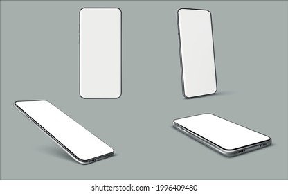 Smartphone with blank white screen vector