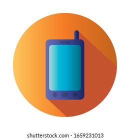 Diseño de iconos con estilo de degradado de smartphone, comunicación con tecnología móvil de telefonía móvil y tema de medios sociales Ilustración vectorial