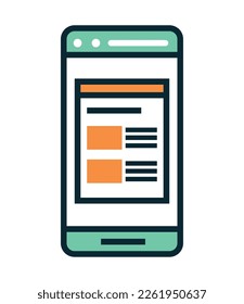 smartphone blogging design icon isolated