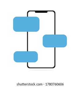 Smartphone con ilustración vectorial de voz gruesa 