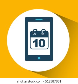 smartphone blue cartoon calendar bubble speech vector illustration eps 10