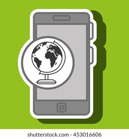 smartphone blue map isolated icon design, vector illustration  graphic 