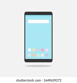 Smartphone and blue screen and icon .Vector illustration eps 10
