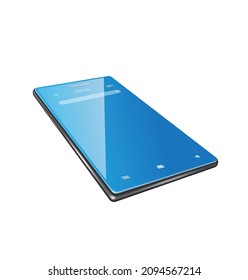 smartphone blue screen isolated on white background for communication and advertising design,vector 3d 