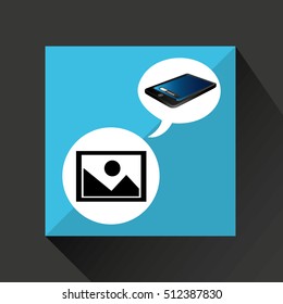 smartphone blue screen unlock image vector illustration eps 10