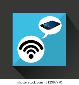 smartphone blue screen unlock internet connected vector illustration eps 10