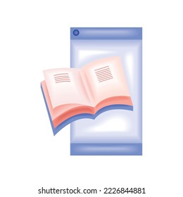 smartphone and book elearning icon isolated