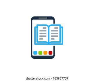 Smartphone Book Icon Logo Design Element