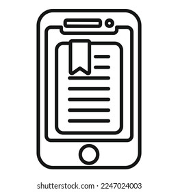 Smartphone bookmark icon outline vector. Mark favorite. Template rate