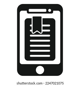 Smartphone bookmark icon simple vector. Mark favorite. Template rate
