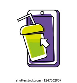 smartphone with bottle beverage