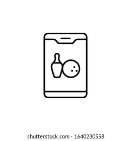 Smartphone bowling pins icon. Simple line, outline vector elements of prize icons for ui and ux, website or mobile application