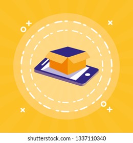 smartphone with box carton