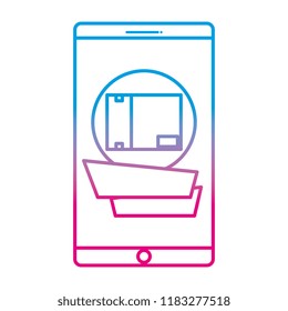 smartphone with box delivery app