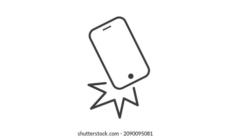 Smartphone Breaking Icon. Vector isolated flat illustration