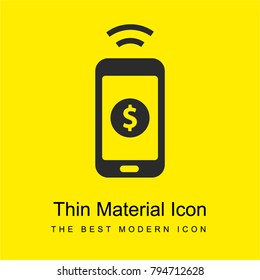 Smartphone bright yellow material minimal icon or logo design