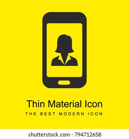 Smartphone bright yellow material minimal icon or logo design