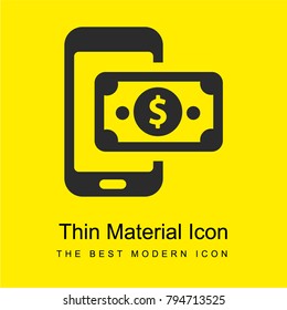 Smartphone bright yellow material minimal icon or logo design