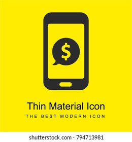 Smartphone bright yellow material minimal icon or logo design